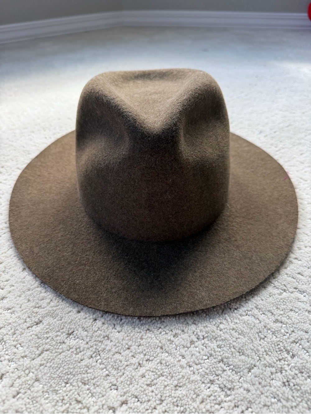 Wilfred 100% Wool Olive-Tone Felt Fedora with Satin Lining